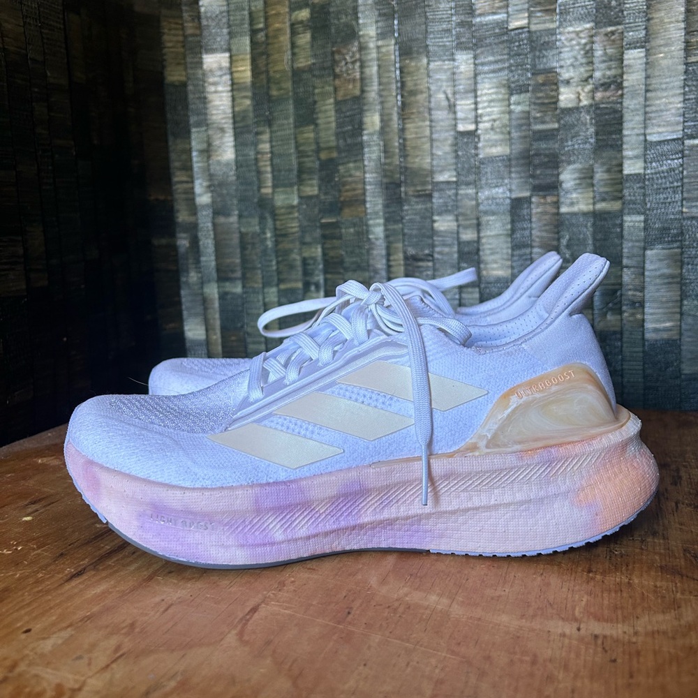 Adidas Women's Ultraboost White with Watercolored Sole Sneaker